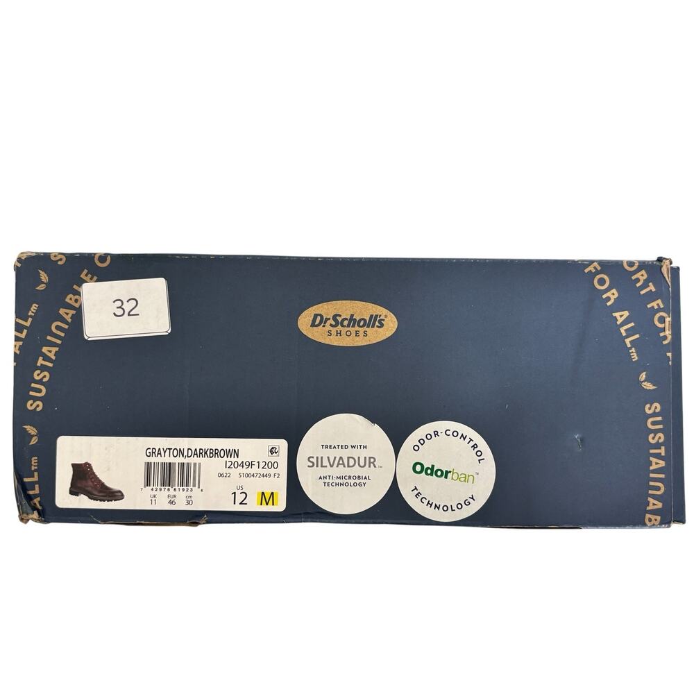 Dr Scholl’s Mens Grayton Dark Brown Mid Shaft Lace Up Boot Size 12 M NEW - Picture 7 of 10
